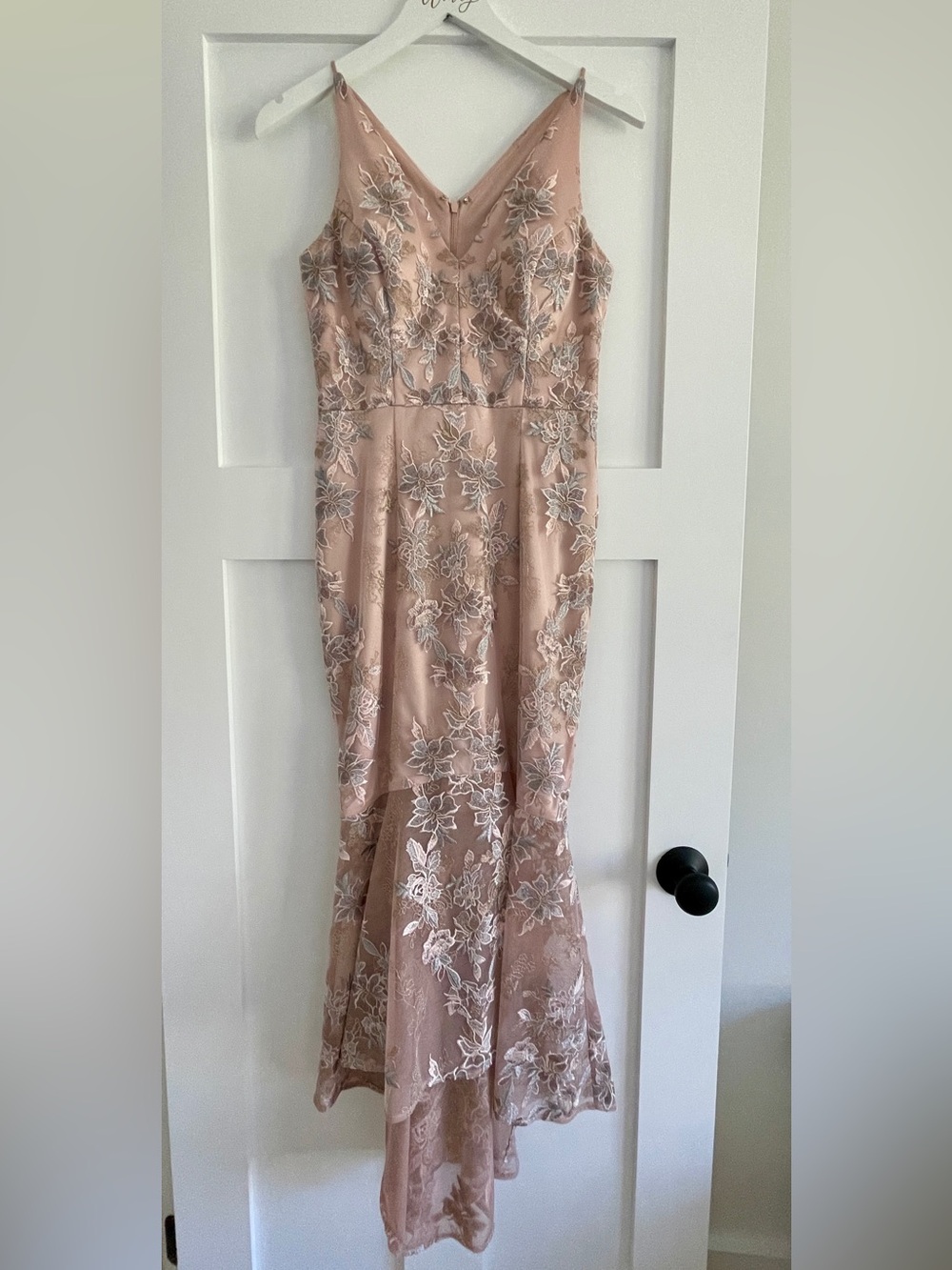 BHLDN Blush Pink Floral Lace Formal Dress